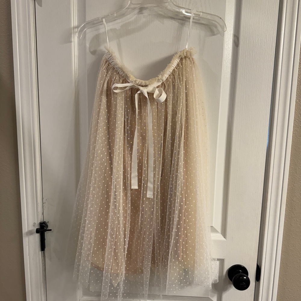Miami Cream Polka Dot Tulle Skirt